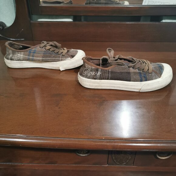 Plaid Canvas Sneakers Size 6 1/2 #214 - Picture 3 of 9
